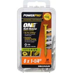 PowerPro ONE Multi-Material Screw Exterior Flat Head Bronze-Plated #8 x 1-1/4''