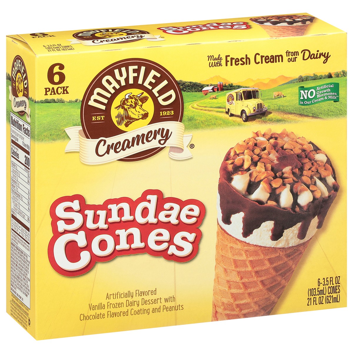 slide 5 of 9, Mayfield Creamery Vanilla Sundae Cones 6 - 3.5 fl oz Packs, 6 ct