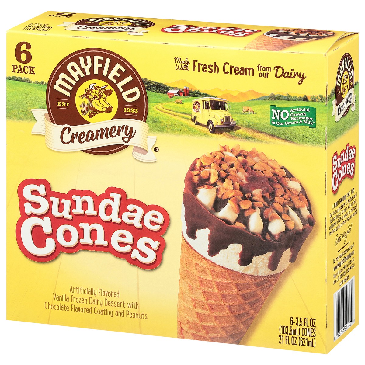 slide 2 of 9, Mayfield Creamery Vanilla Sundae Cones 6 - 3.5 fl oz Packs, 6 ct