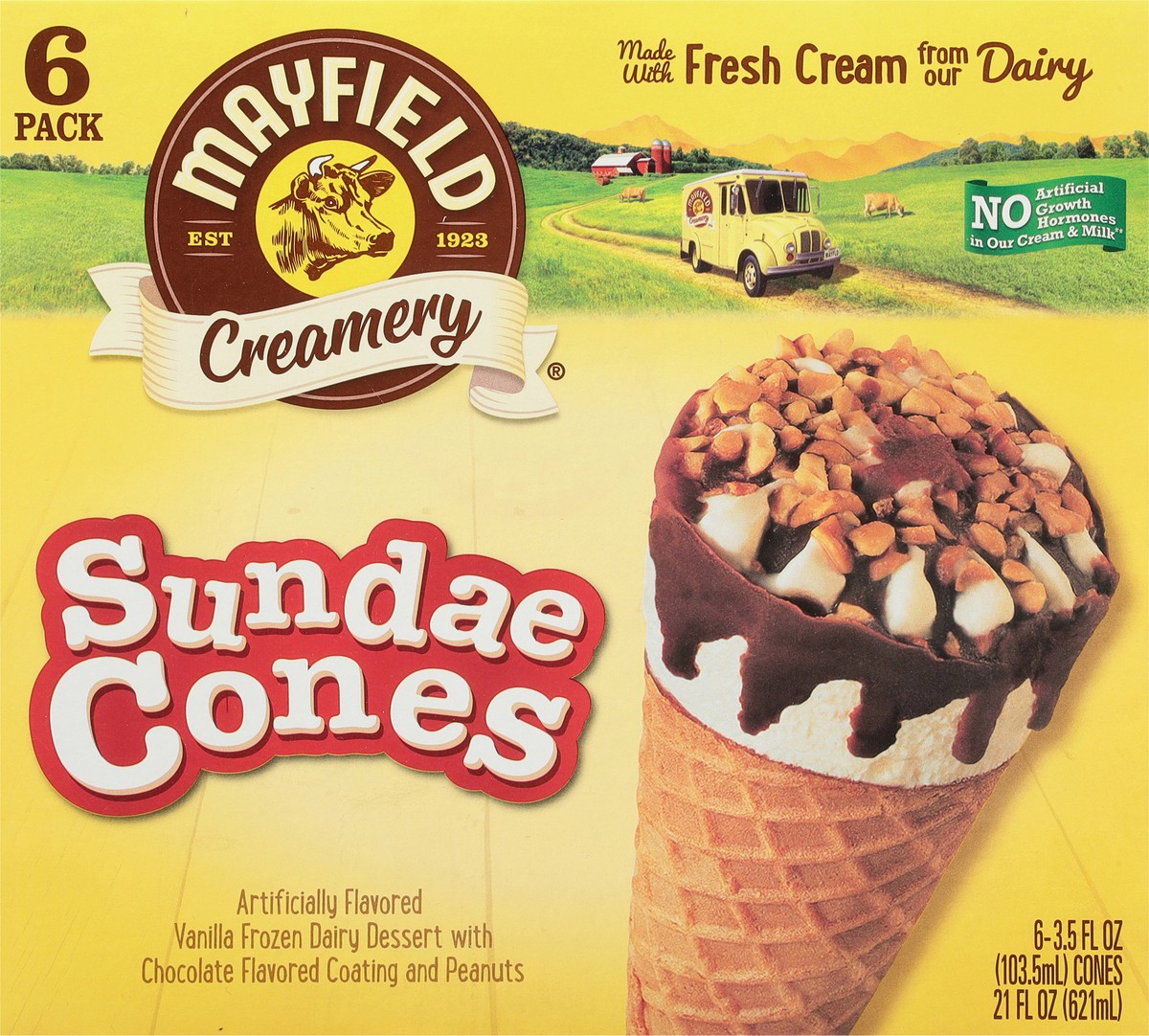 slide 6 of 9, Mayfield Creamery Vanilla Sundae Cones 6 - 3.5 fl oz Packs, 6 ct