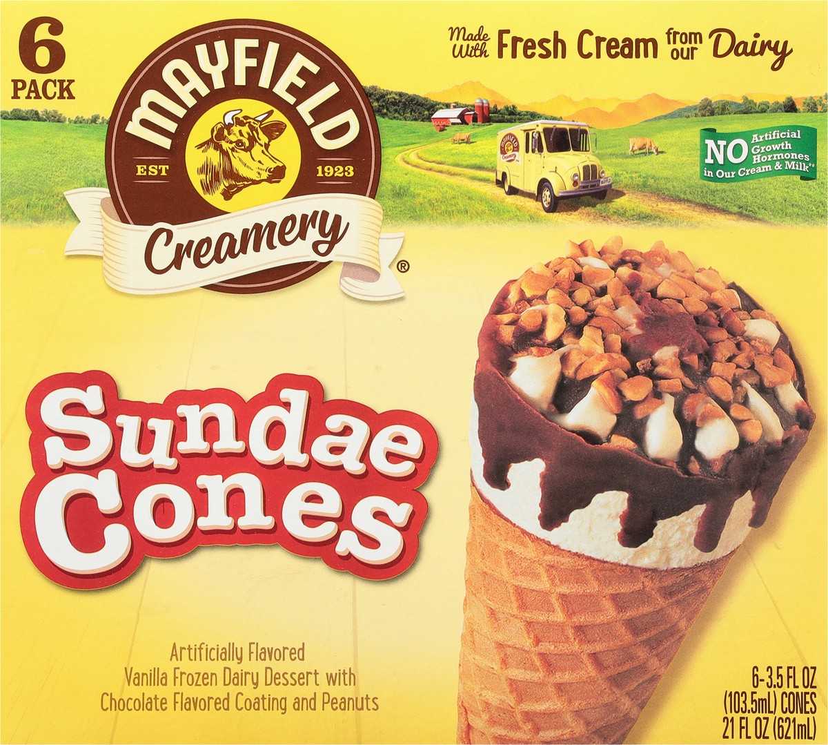 slide 3 of 9, Mayfield Creamery Vanilla Sundae Cones 6 - 3.5 fl oz Packs, 6 ct