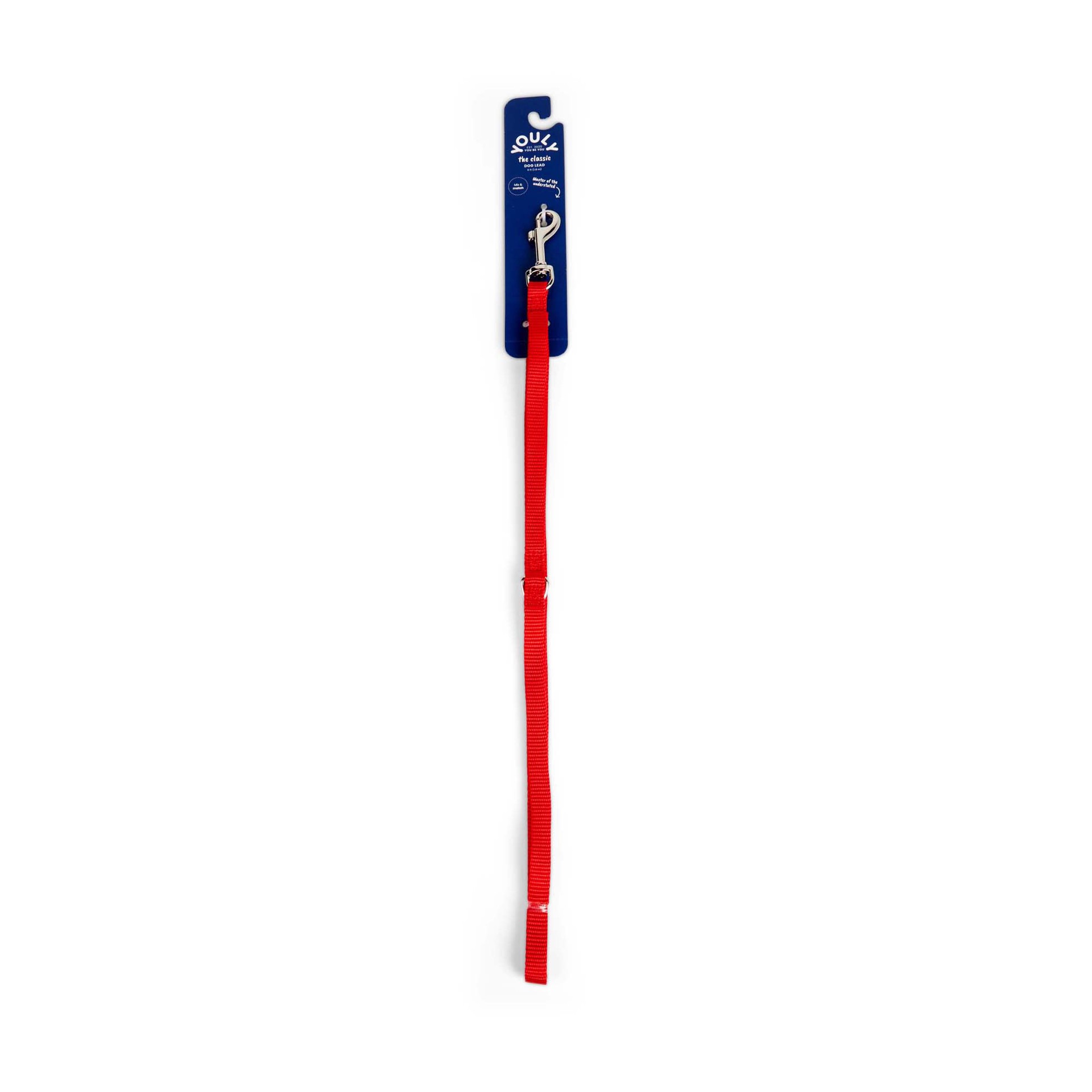 slide 1 of 1, YOULY Red Dog Lead 6 ft, X-Small, XS