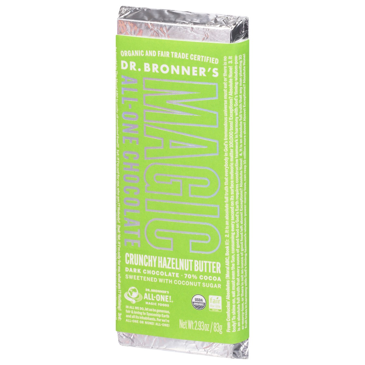 slide 8 of 9, Dr. Bronner's Chocolate Crisp Hazelnut Butter Bar, 2.1 oz