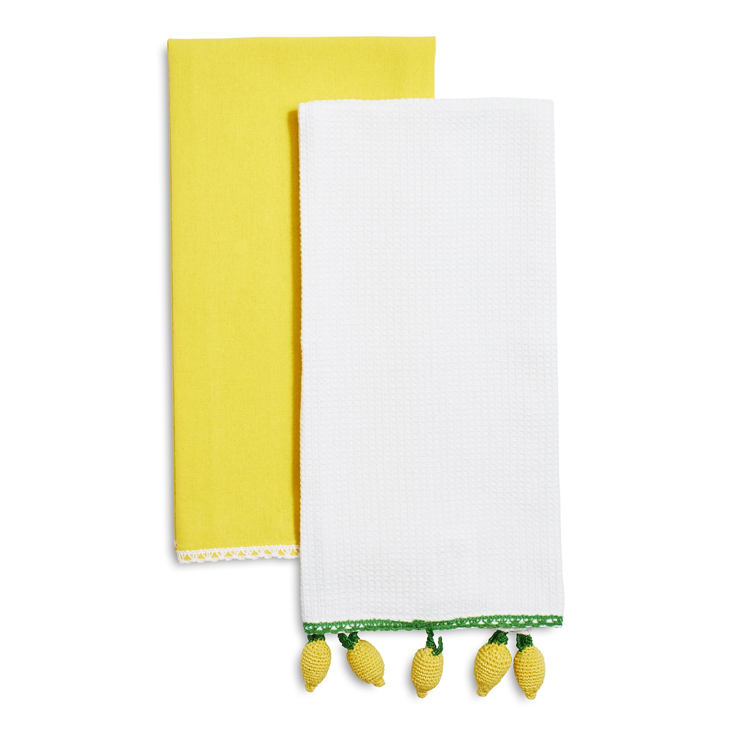 slide 1 of 1, Sur La Table Lemon Crochet Kitchen Towels, 2 ct