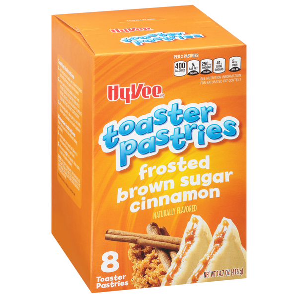 slide 1 of 1, Hy-vee Frosted Brown Sugar Cinnamon Toaster Pastries, 8 ct; 14.7 oz