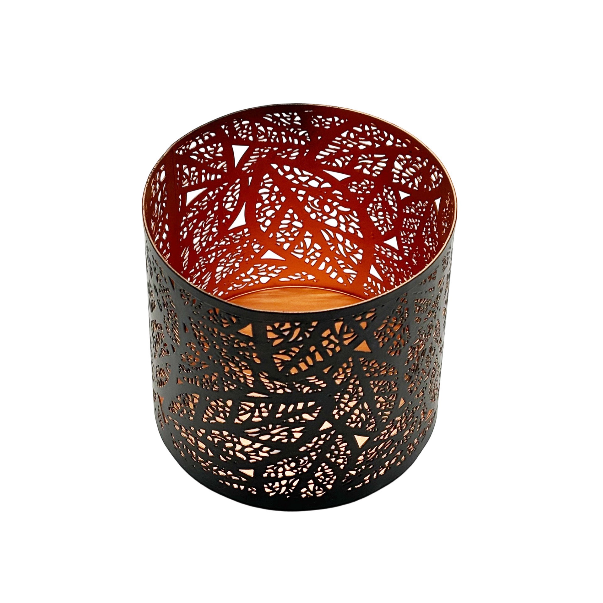 slide 2 of 2, 4" Black Leaf Metal Candle Holder By Ashland, 4.13 in x 4.13 in x 3.94 in