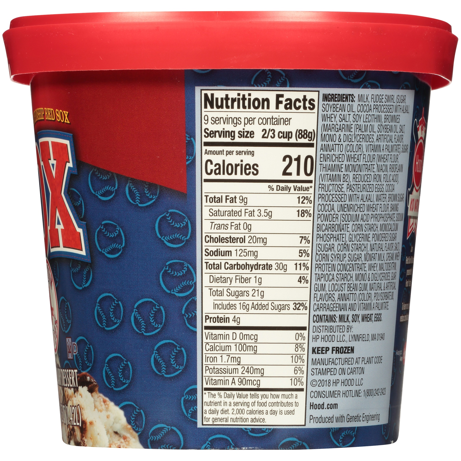 slide 7 of 7, Hood Red Sox Bosox Brownie Frozen Dairy Dessert, 1.5 qt