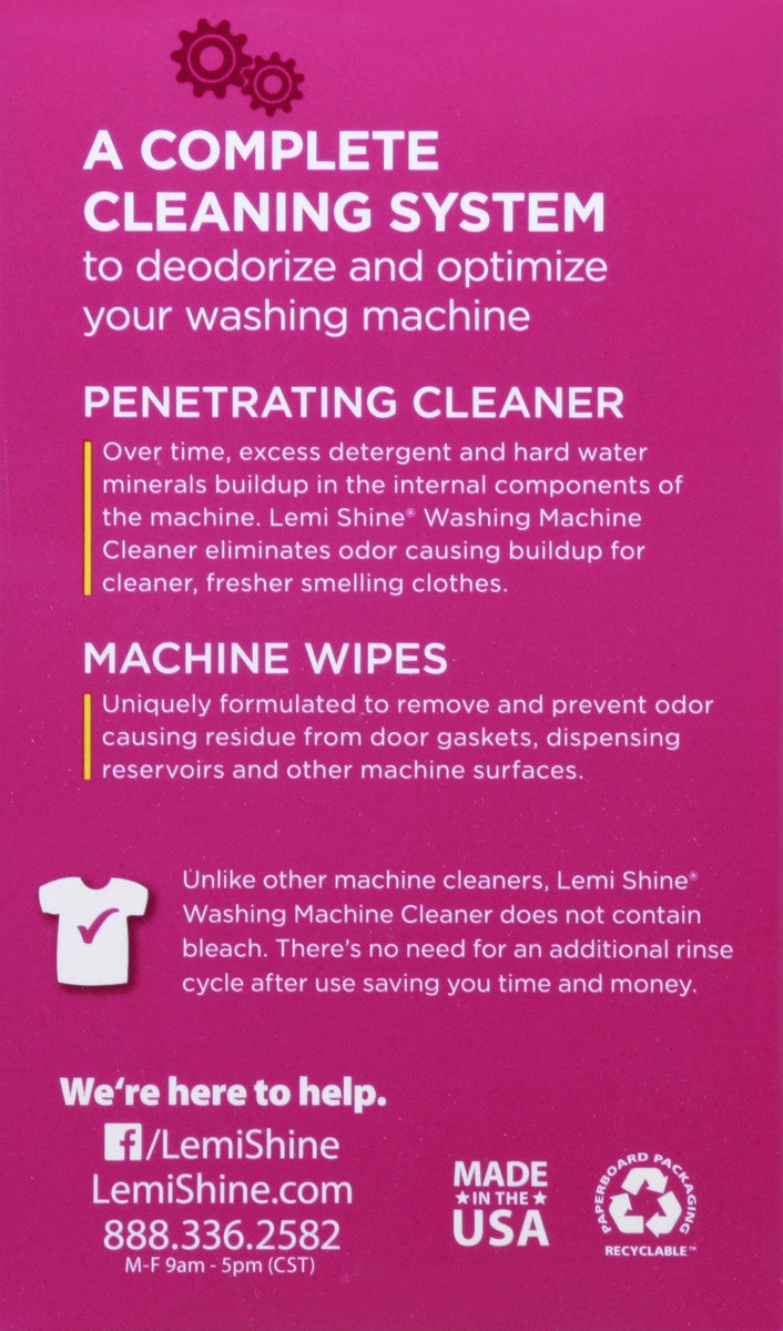 slide 3 of 5, Lemi Shine Washing Machine Cleaner 8.44 oz, 4 ct