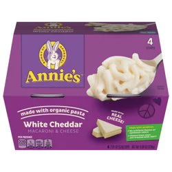 Annie's White Cheddar Microwave Mac and Cheese with Organic Pasta, Made with Real Cheese, Dinner Side or Snacks, 4 Cups, 8.04 oz