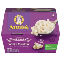 Annie''s White Cheddar Microwave Mac and Cheese with Organic Pasta, Made with Real Cheese, Dinner Side or Snacks, 4 Cups, 8.04 oz