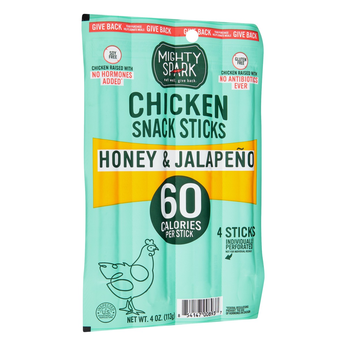 slide 10 of 13, Mighty Spark Honey/Jalapeno Chicken Snack Sticks 4 Sticks, 4 ct
