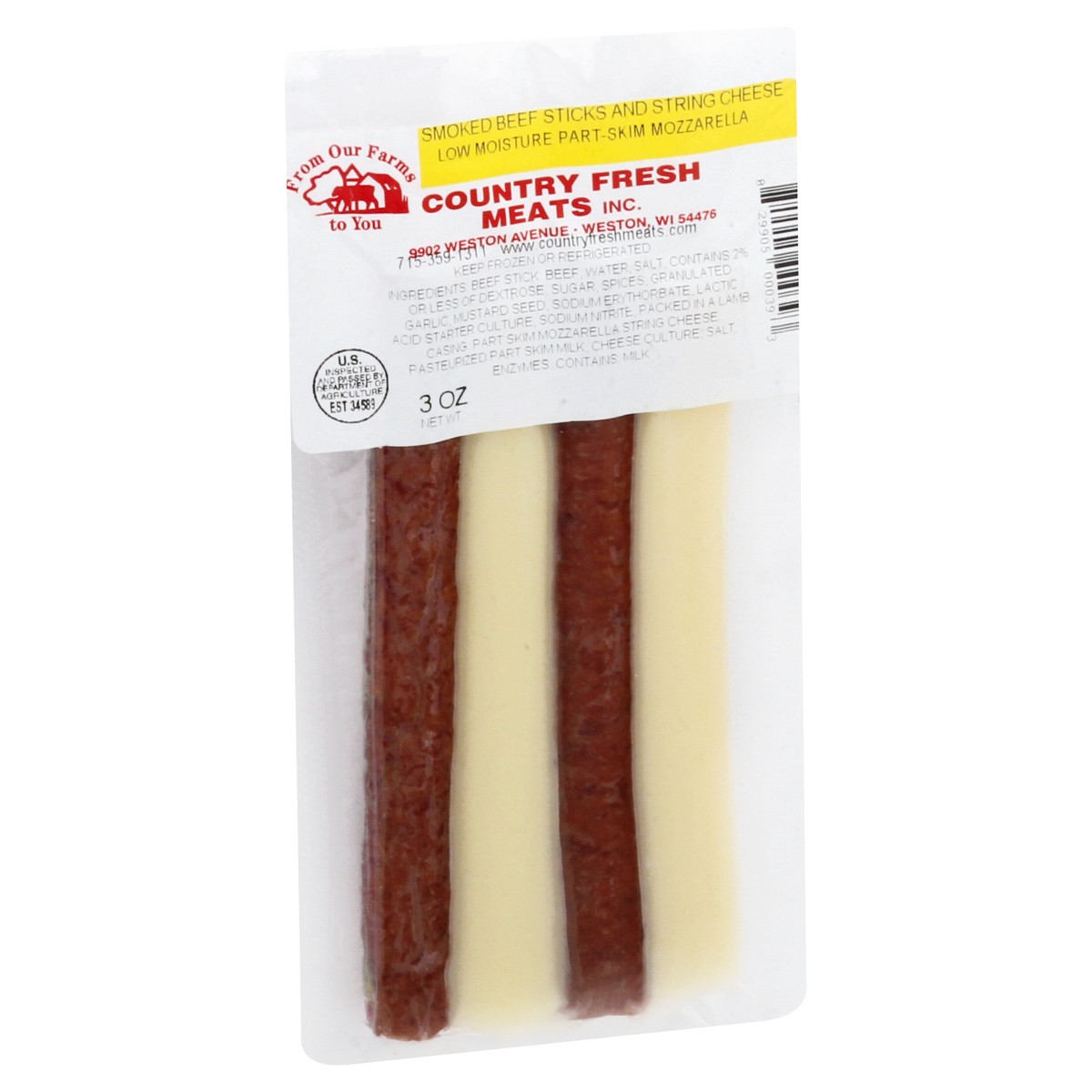 slide 8 of 12, Country Fresh Meats Beef Sticks and String Cheese 3 oz, 1 ct