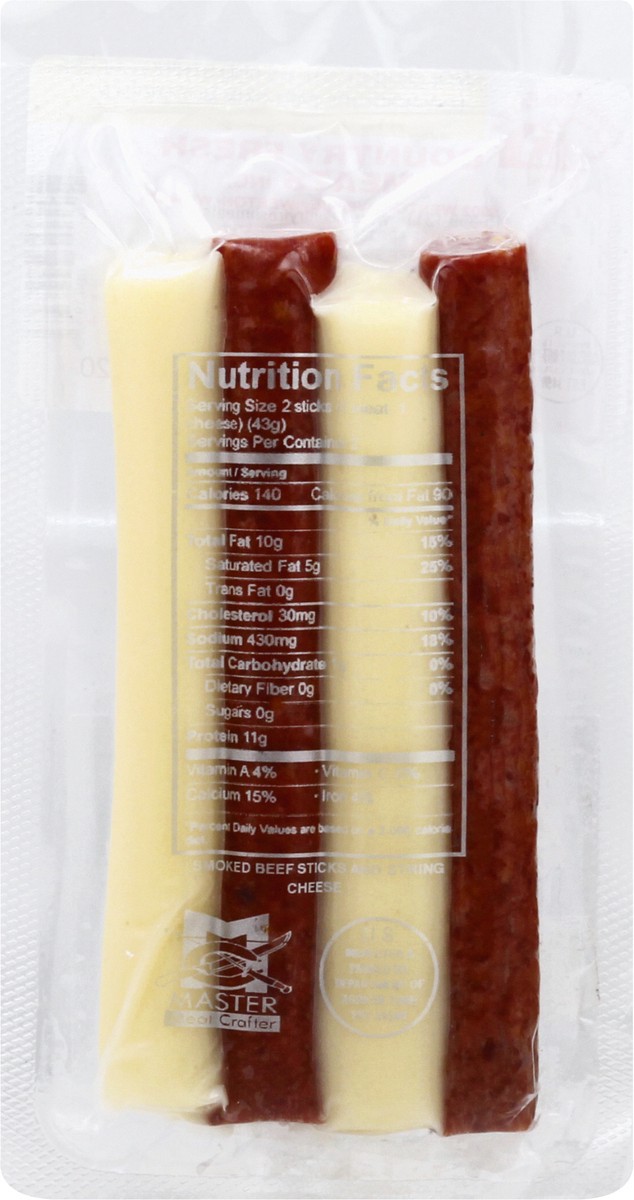 slide 7 of 12, Country Fresh Meats Beef Sticks and String Cheese 3 oz, 1 ct