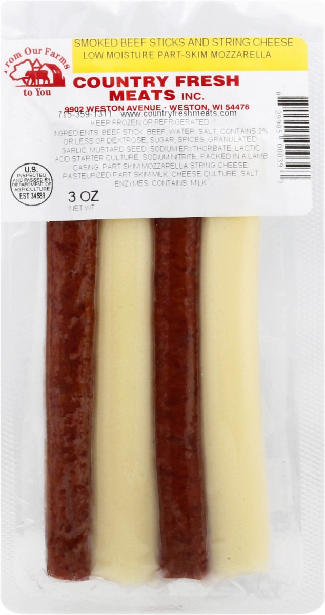 slide 4 of 12, Country Fresh Meats Beef Sticks and String Cheese 3 oz, 1 ct