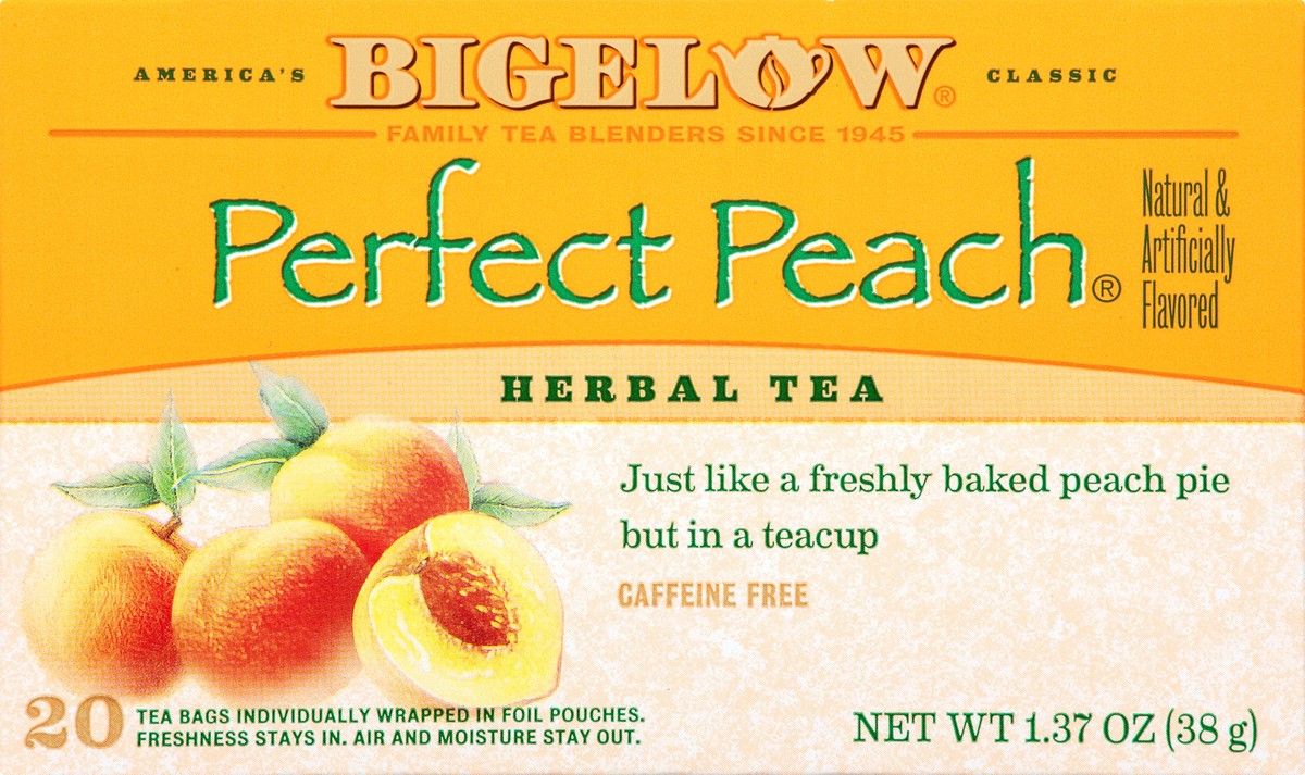 slide 5 of 10, Bigelow Perfect Peach Tea, 20 ct