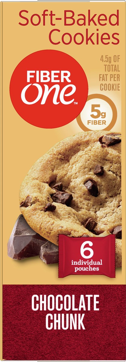 slide 7 of 12, Fiber One Soft-Baked Chocolate Chunk Cookies 6 ea, 6 ct