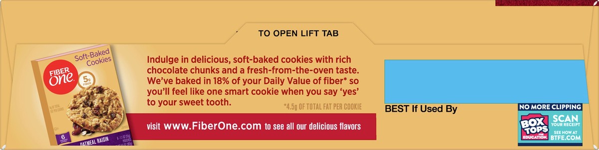 slide 9 of 12, Fiber One Soft-Baked Chocolate Chunk Cookies 6 ea, 6 ct