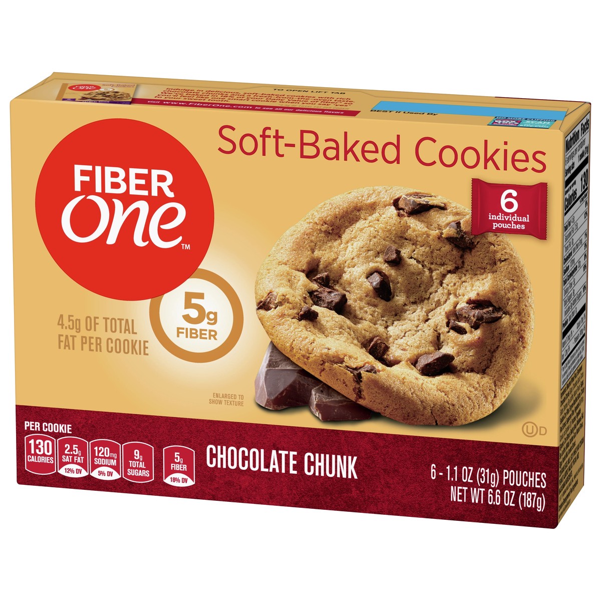 slide 11 of 12, Fiber One Soft-Baked Chocolate Chunk Cookies 6 ea, 6 ct