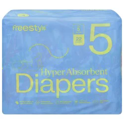 FreeStyle Hyper Absorbent Diapers Size 5 22 ea