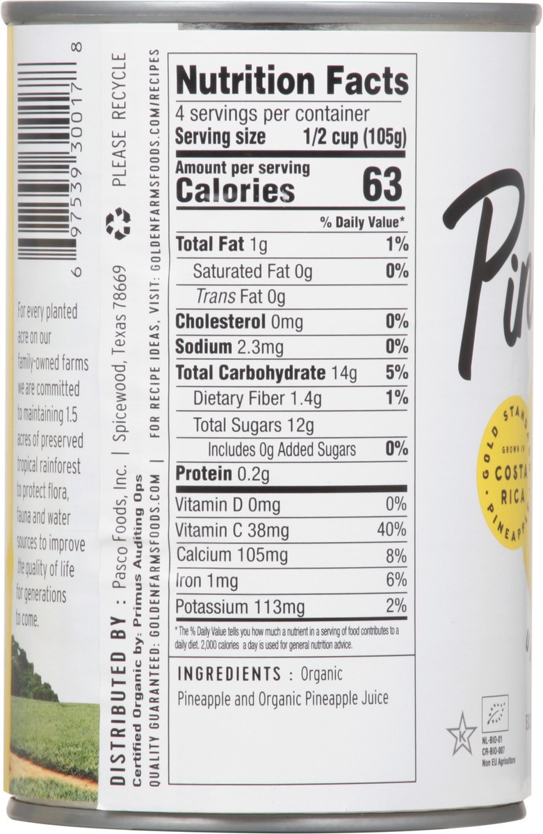 slide 6 of 12, Golden Farms Organic Unsweetened Pineapple Rings 14 oz, 14 oz