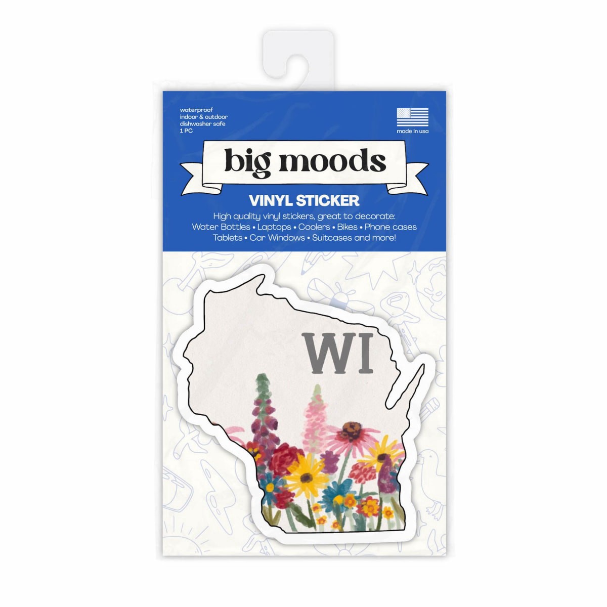 slide 1 of 1, Big Moods Wisconsin Painterly Sticker, 1 ct