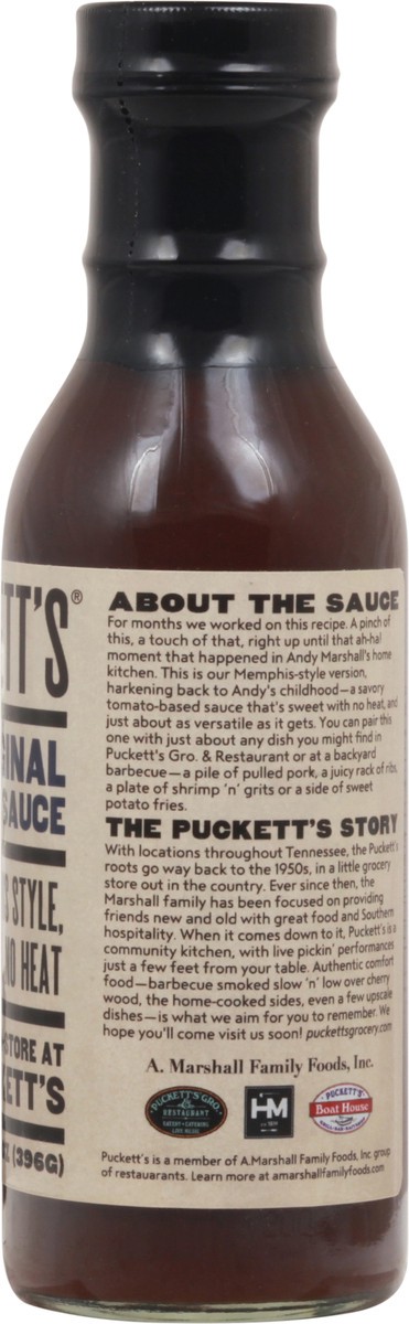 slide 3 of 14, Puckett's Memphis Style Original BBQ Sauce 14 oz, 14 oz