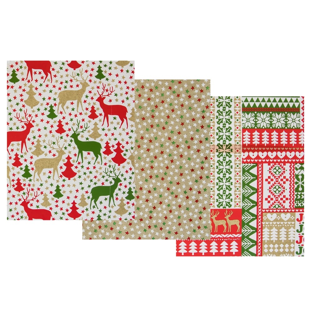 slide 1 of 1, Holiday Home Tiny Stars Gift Wrap - 3 Pack, 30 in