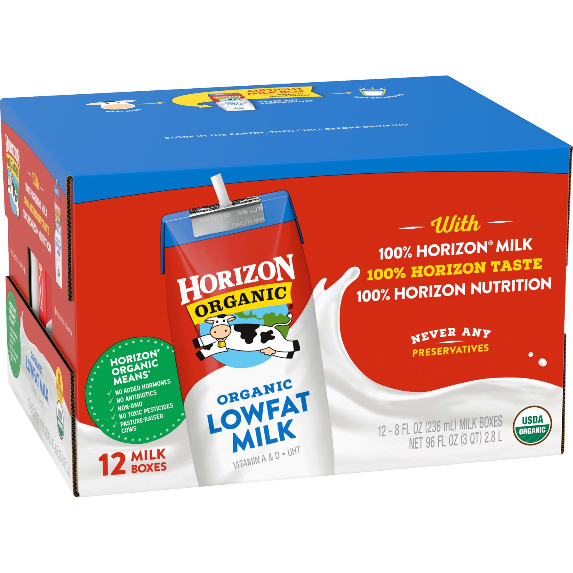 slide 3 of 5, Horizon Organic Shelf-Stable 1% Low Fat milk Boxes, 8 oz., 12 Pack, 