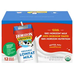 Horizon Organic Shelf-Stable 1% Low Fat Milk Boxes, 8 fl oz, 12 Pack