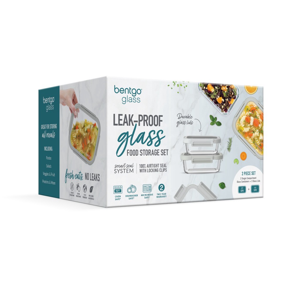 slide 1 of 1, Bentgo Leak-Proof Glass Food Storage Set, 2 ct
