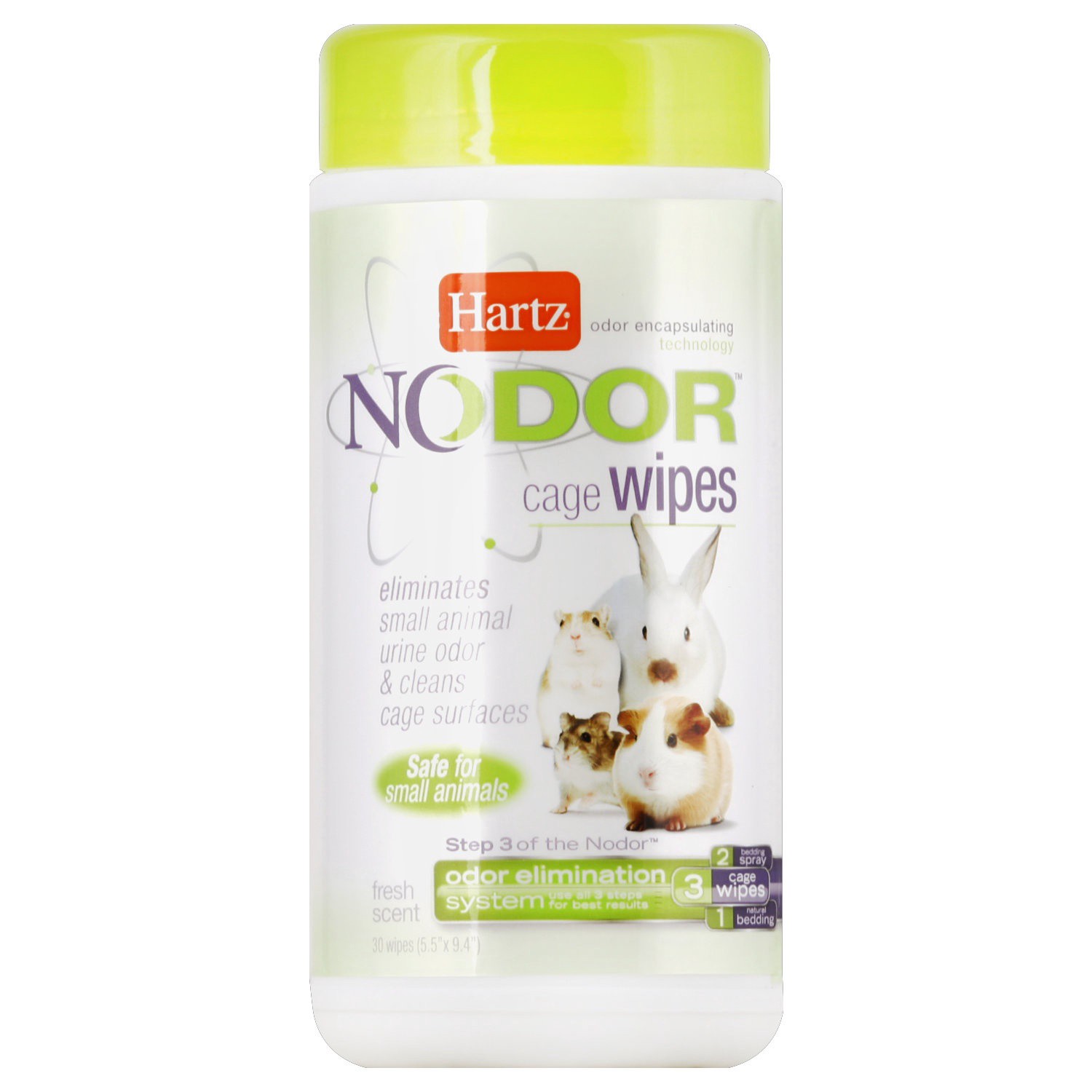 slide 1 of 1, Hartz NODOR Cage Wipes, 30 ct