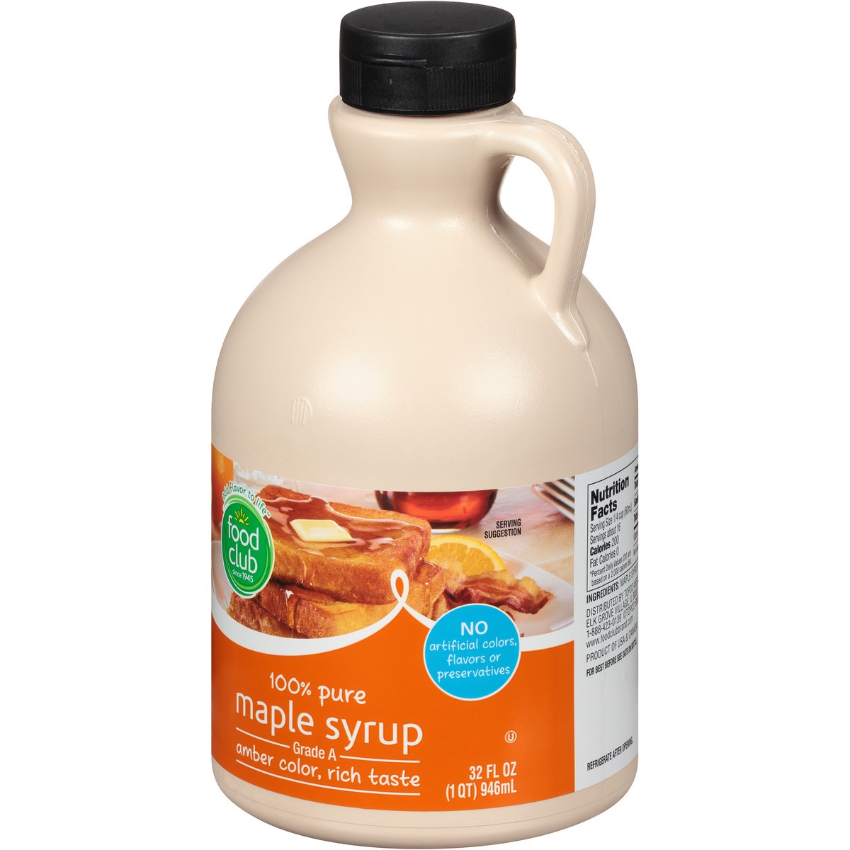 slide 9 of 9, Food Club 100% Pure Maple Syrup, 32 fl oz