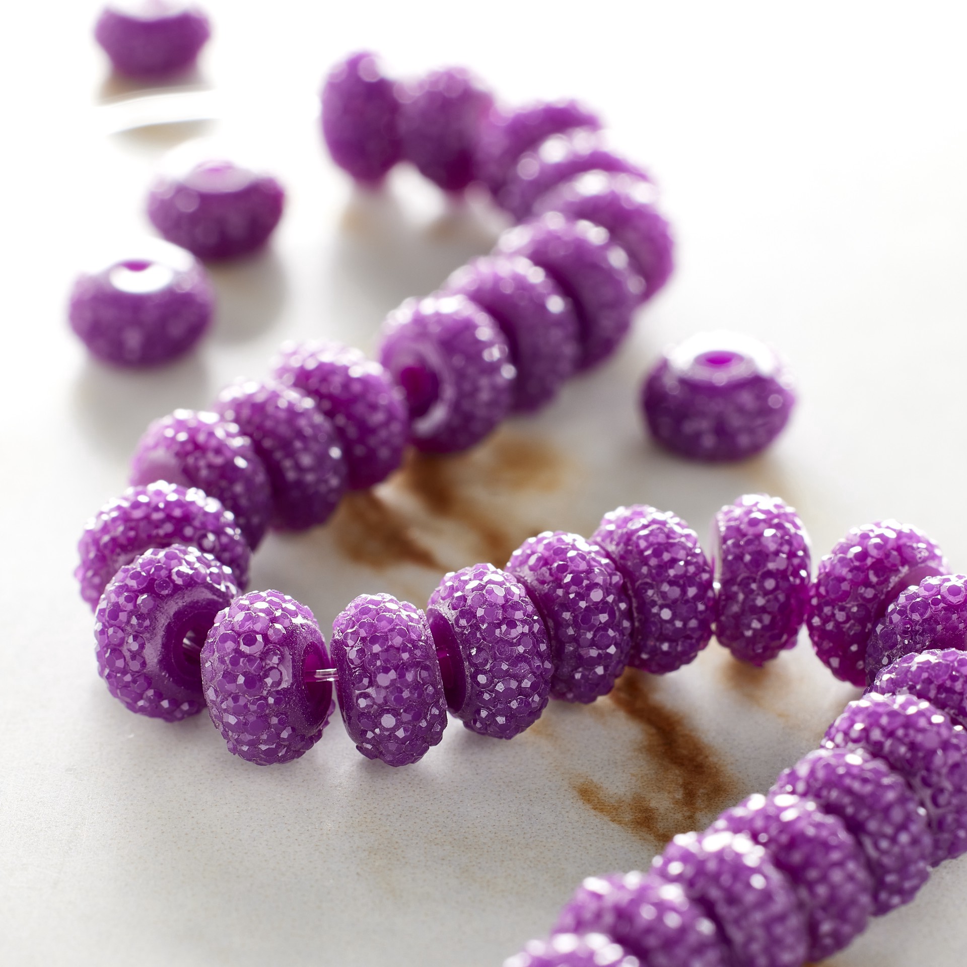 slide 3 of 3, Purple Faceted Acrylic Rondel Beads, 8mm By Bead Landing, 8mm