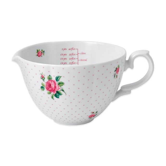 slide 1 of 1, Royal Albert New Country Roses Baking Bliss Measuring Pitcher, 34 oz