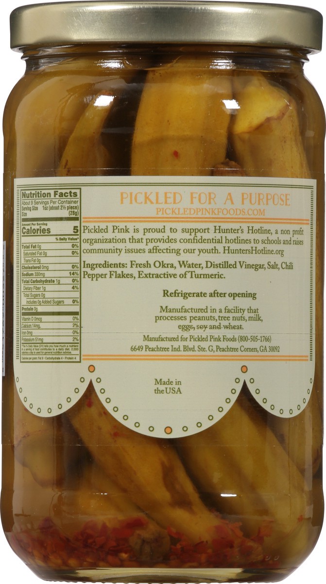 slide 4 of 13, Pickled Pink Natural Smokin' Okra 16 fl oz, 16 oz