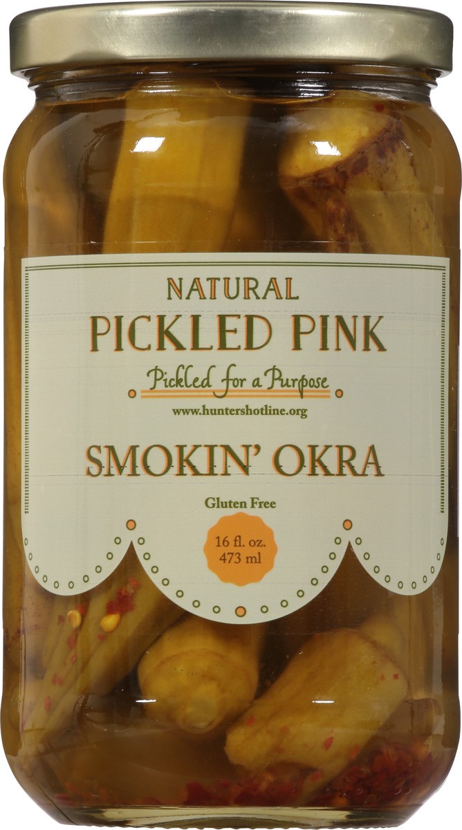 slide 11 of 13, Pickled Pink Natural Smokin' Okra 16 fl oz, 16 oz