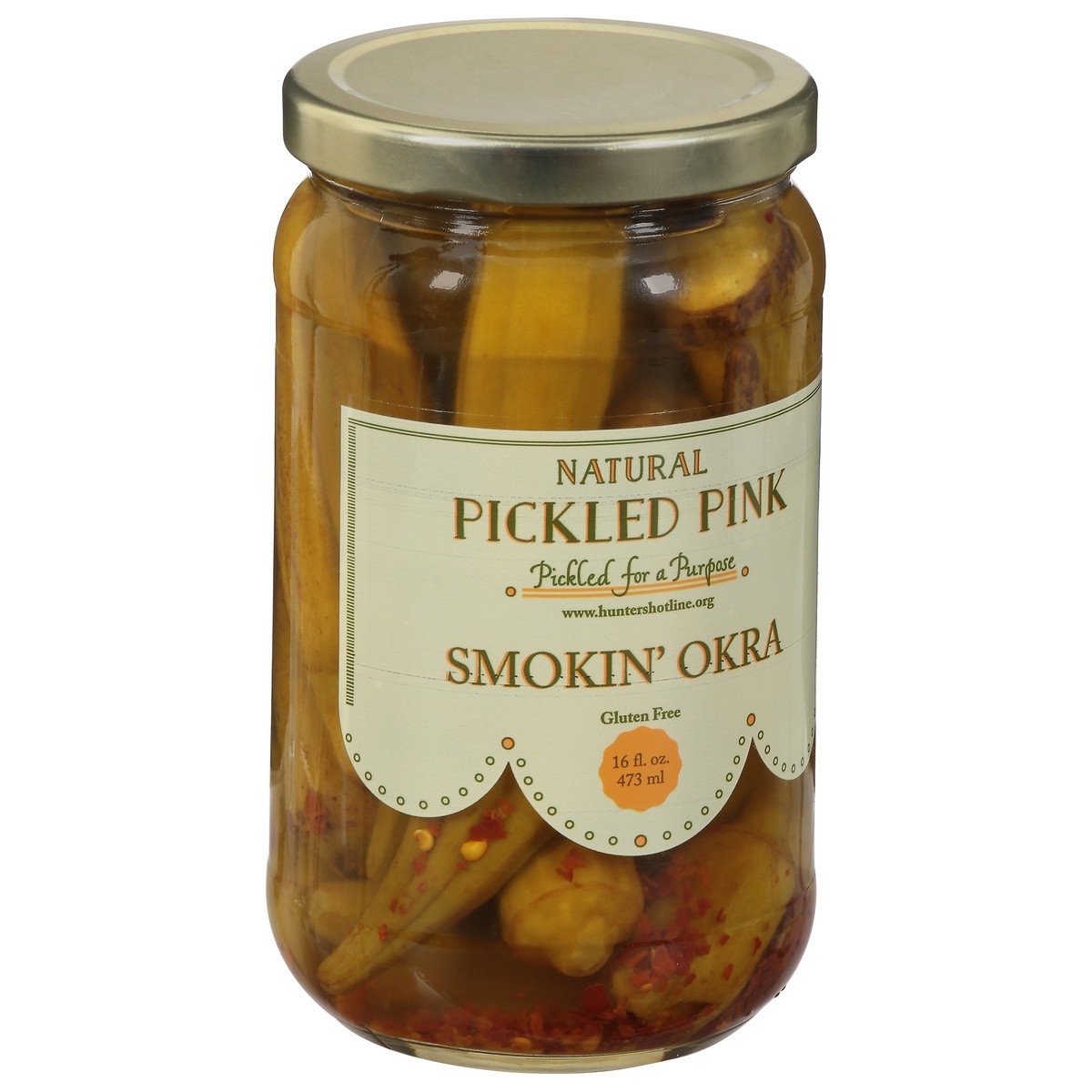 slide 3 of 13, Pickled Pink Natural Smokin' Okra 16 fl oz, 16 oz