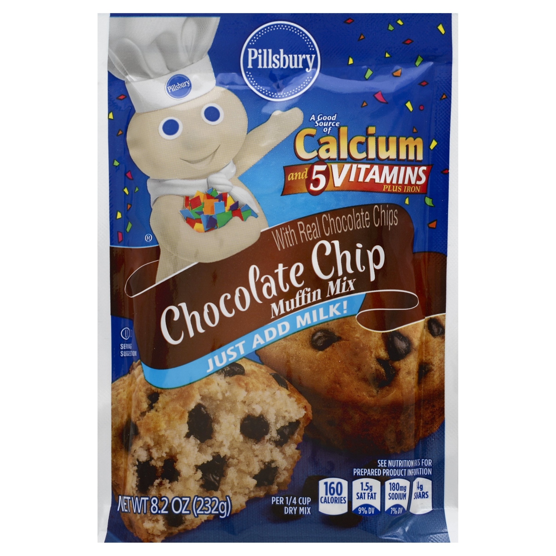 slide 1 of 1, Pillsbury Chocolate Chip Muffin Mix, 8.2 oz