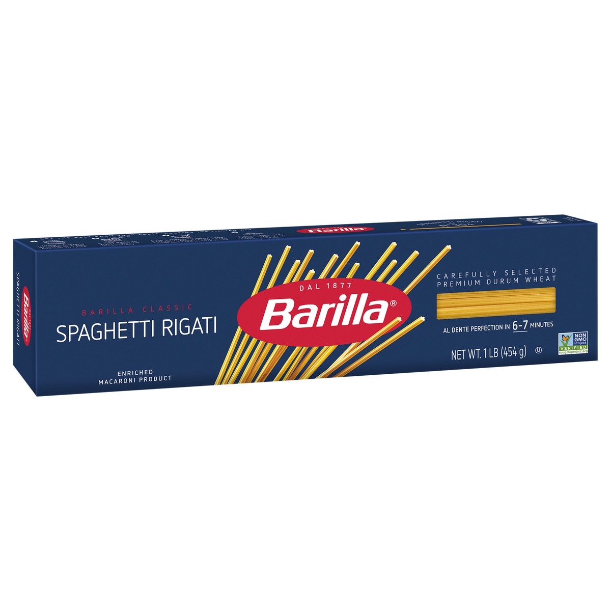 slide 3 of 9, Barilla Spaghetti Rigati 16 oz, 1 lb