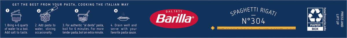 slide 9 of 9, Barilla Spaghetti Rigati 16 oz, 1 lb