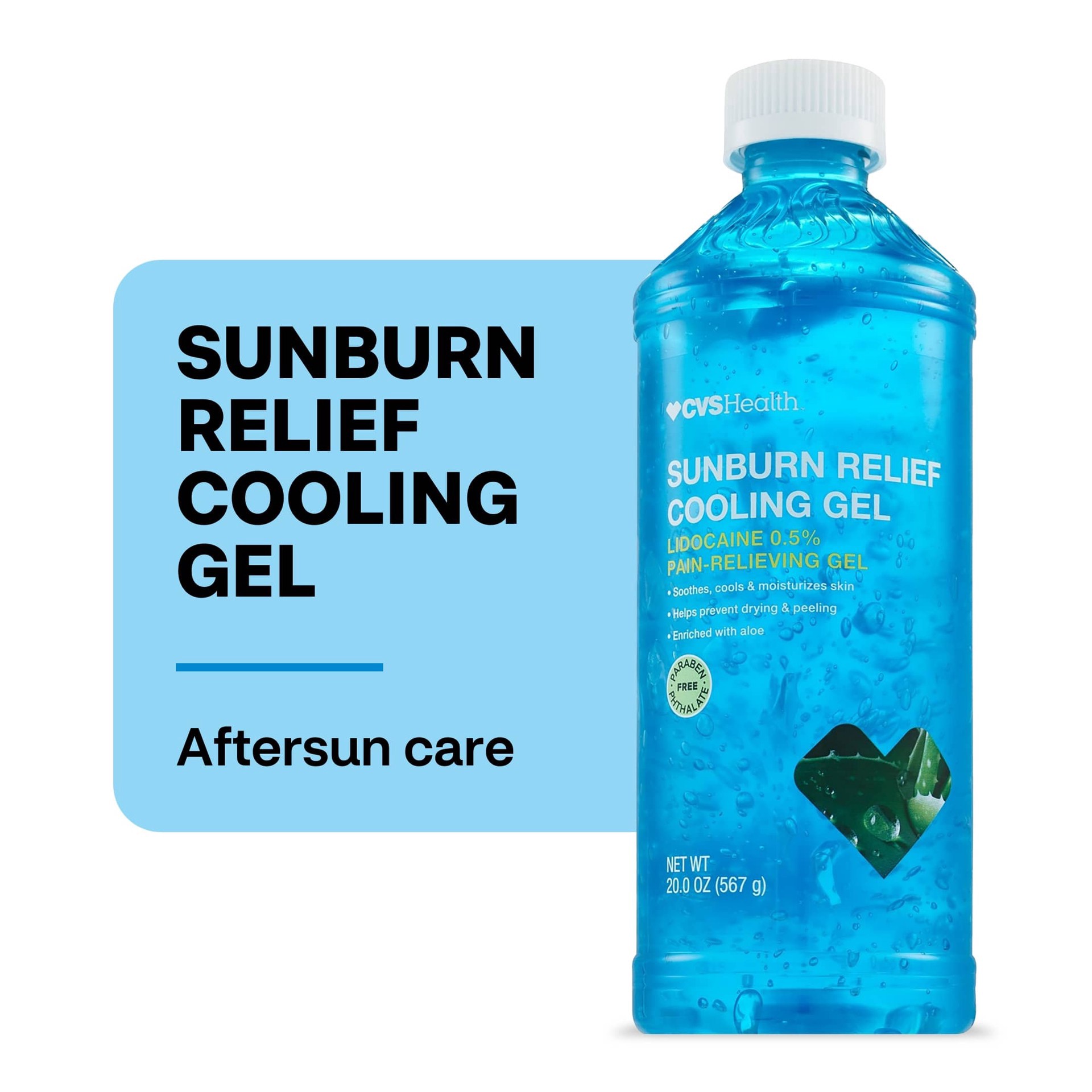 slide 1 of 1, CVS Health Aftersun Cooling Gel With Lidocaine Aloe Vera Value Size, 2 Oz, 1 ct
