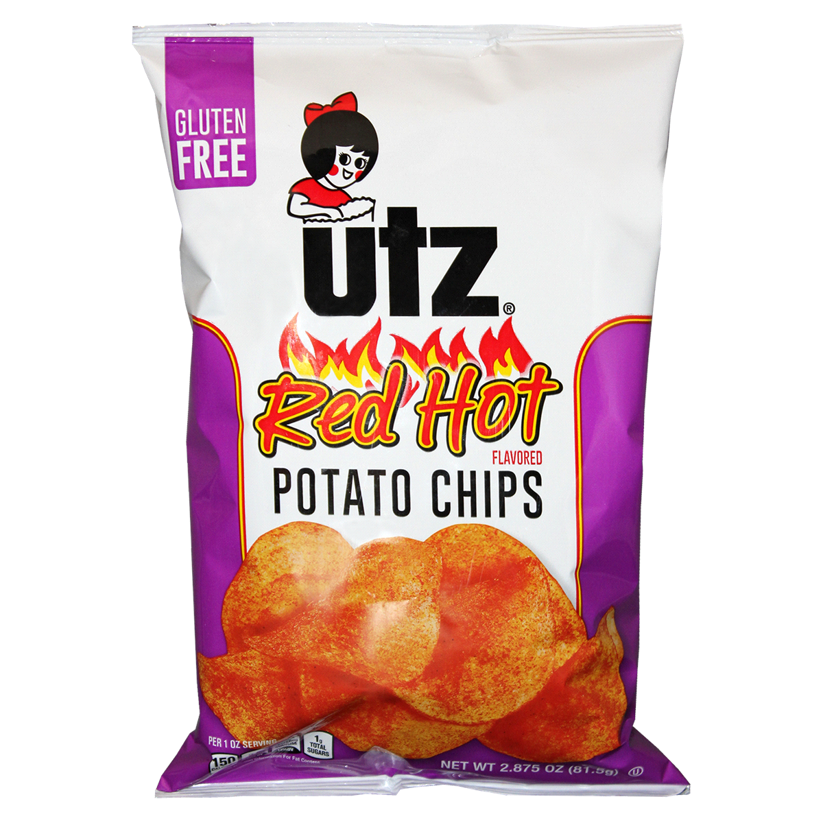 slide 1 of 1, Utz Red Hot Gluten Free Potato Chips, 2.88 oz