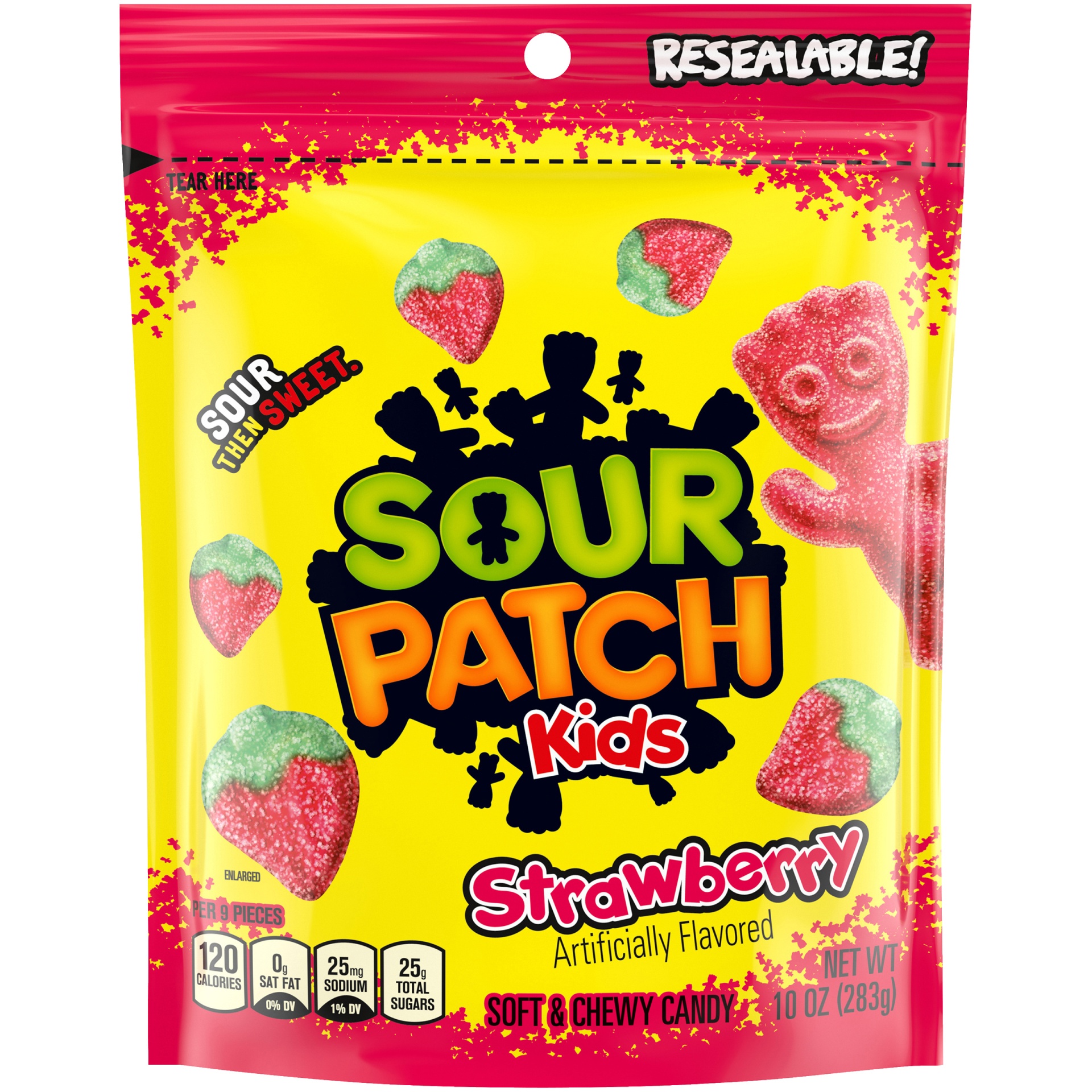 slide 1 of 4, SOUR PATCH KIDS Strawberry Soft & Chewy Candy, 10 oz Bag, 0.62 lb