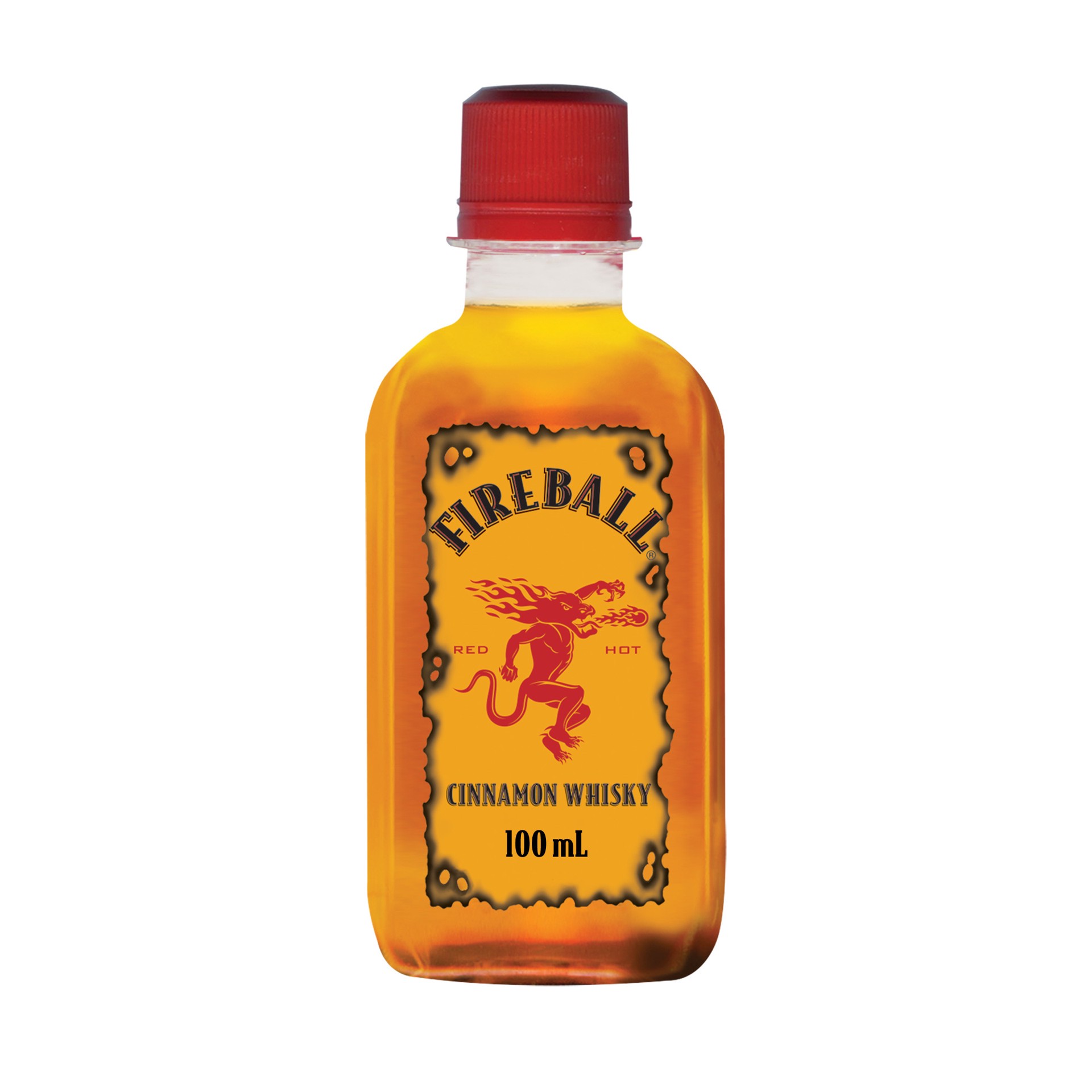 slide 1 of 3, Fireball Cinnamon Whiskey, 100ml Plastic Bottle, 66 Proof, 100 ml