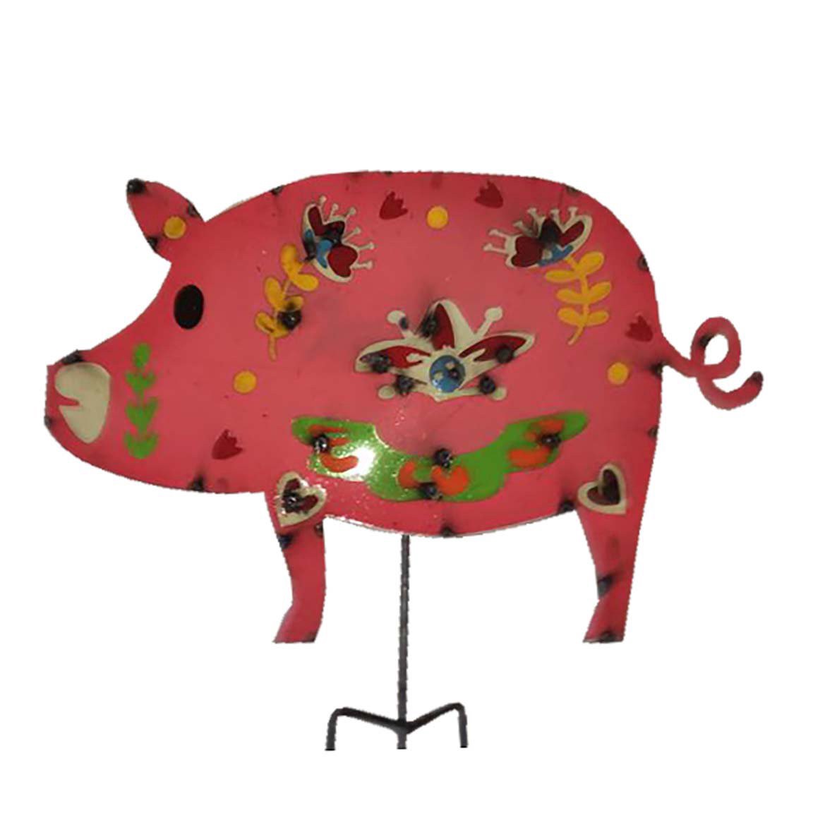 slide 1 of 1, Creative Decor Sourcing Colorful Metal Pig Dcor, 26 in x 32 in