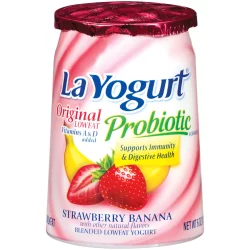 La Yogurt Probiotic Blended Lowfat Yogurt Strawberry Banana