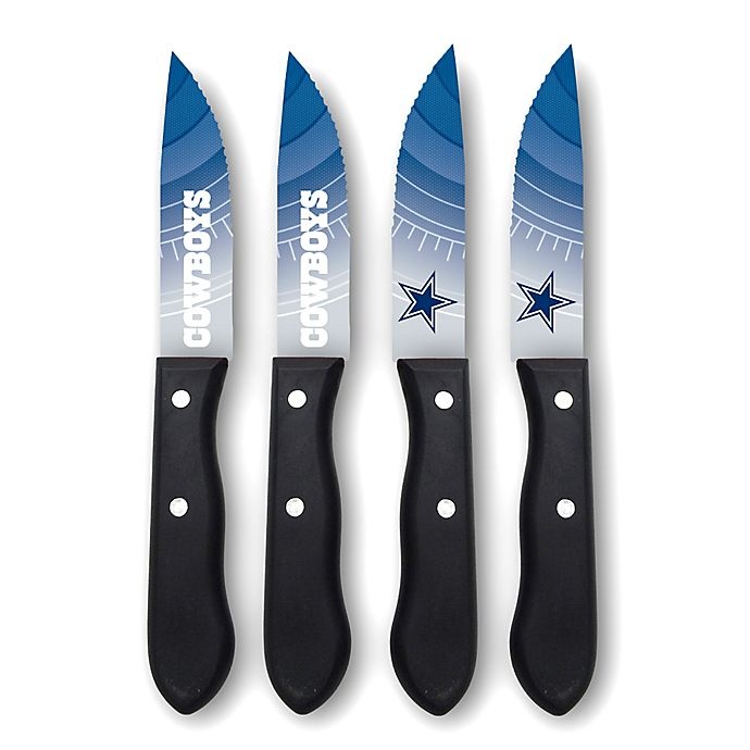 slide 1 of 1, NFL Dallas Cowboys Stainless Steel Steak Knife Set, 4 ct