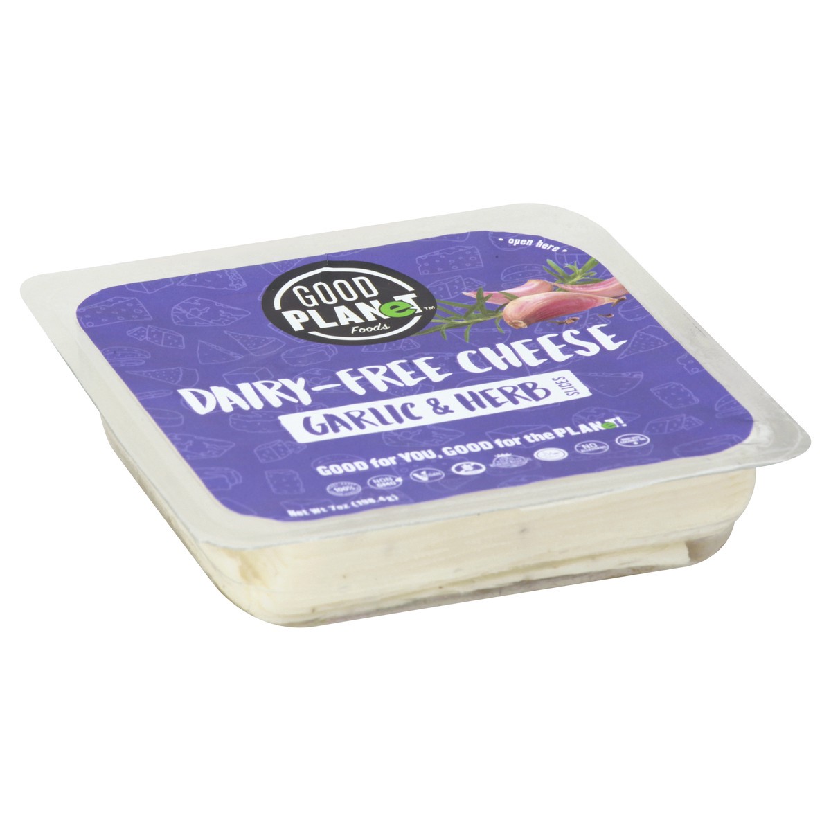 slide 2 of 13, GOOD PLANeT Dairy-Free Garlic & Herb Cheese Slices 7 oz, 7 oz