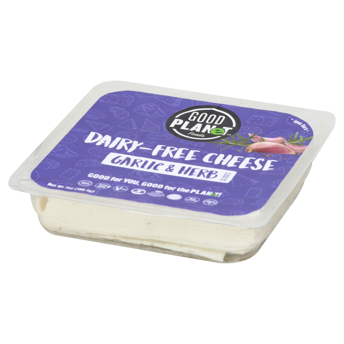 slide 7 of 13, GOOD PLANeT Dairy-Free Garlic & Herb Cheese Slices 7 oz, 7 oz