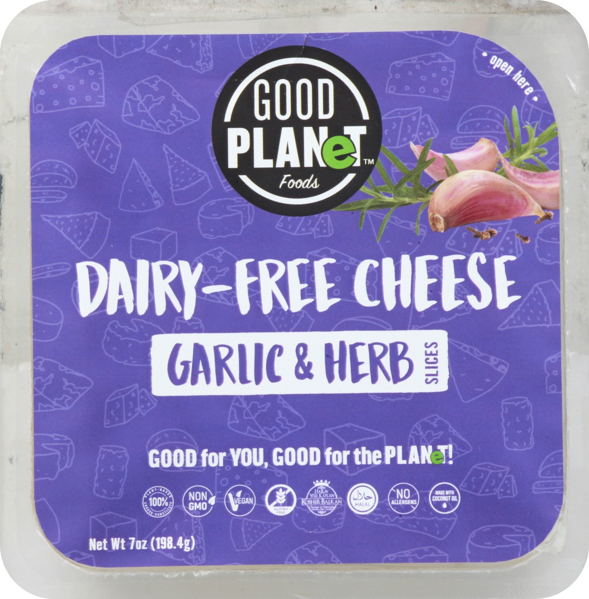 slide 1 of 13, GOOD PLANeT Dairy-Free Garlic & Herb Cheese Slices 7 oz, 7 oz